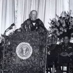 Churchill giving the “Iron Curtain Speech”