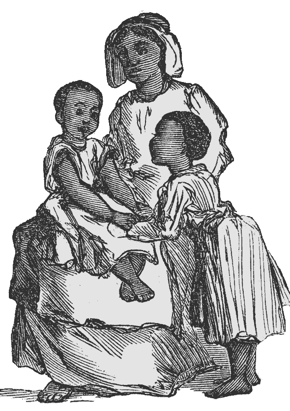Black woman with two young daughters