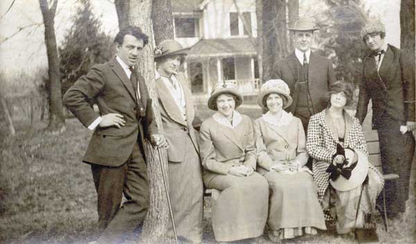 Photograph of Benton as a young man with friends.