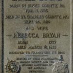 Boone gravesite marker, detail