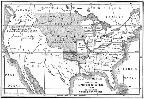 1820 Missouri Compromise map