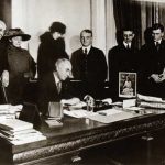 Governor Frederick Gardner signing