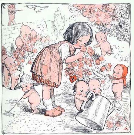 A photo of Kewpies help in the garden by Rose Cecil O'Neill