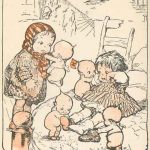 Kewpies help dress two little girls