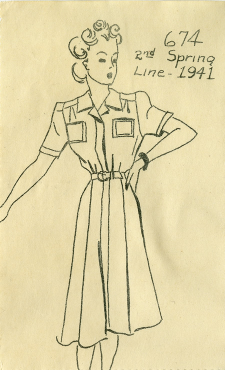 Spring 1941 Reed dress design
