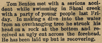 Neosho Daily News reports Benton swimming accident