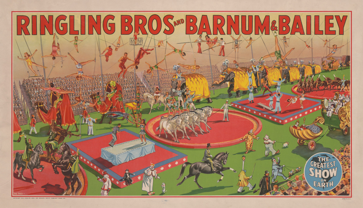 Ringling Bros poster, 1945
