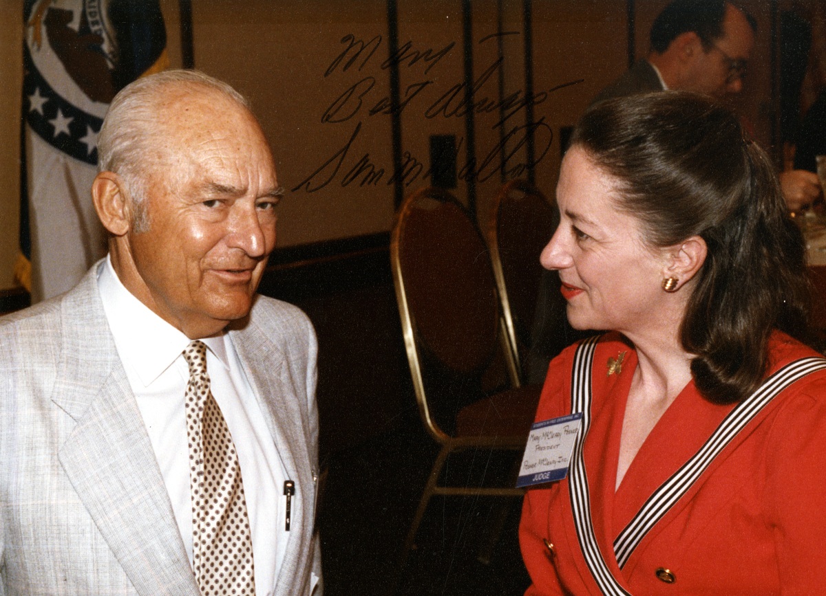 Sam Walton with Mary Posner, c. 1990
